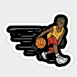Fast dribbling basketball boy Sticker